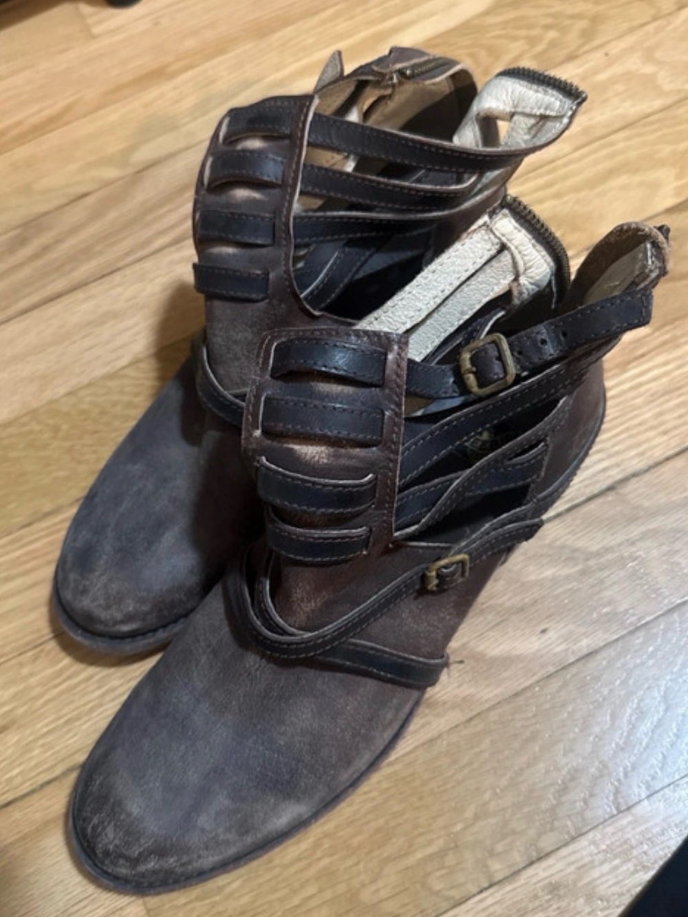 Freebird by Steven Brown Strappy Cutout Ankle Boots